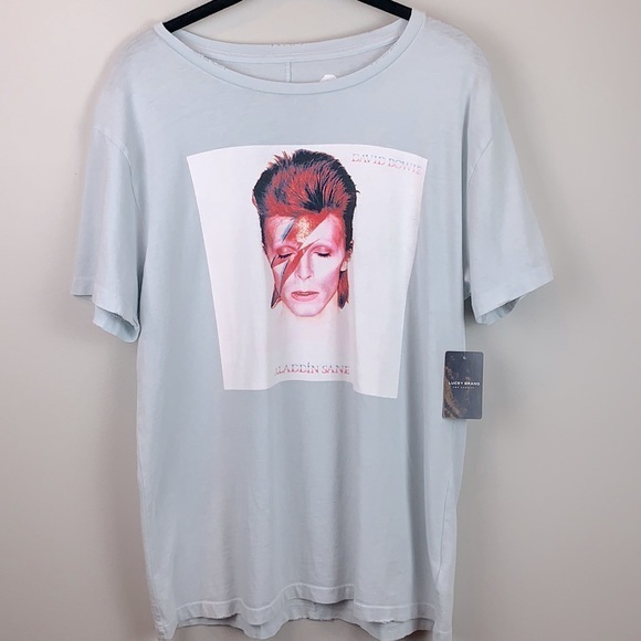 Luck Brand David Bowie Aladdin Sane Album Cover Graphic Tee NWT - Picture 6 of 9